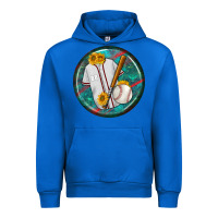 Cobalt baseball with sunflower round earrings Urban Hoodie - BundleAndBundleShop