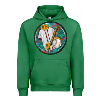 Emerald baseball with sunflower round earrings Urban Hoodie - BundleAndBundleShop