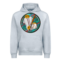 Heather Grey baseball with sunflower round earrings Urban Hoodie - BundleAndBundleShop