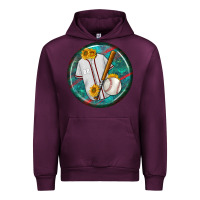 Mauve Wine baseball with sunflower round earrings Urban Hoodie - BundleAndBundleShop