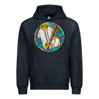 Navy baseball with sunflower round earrings Urban Hoodie - BundleAndBundleShop