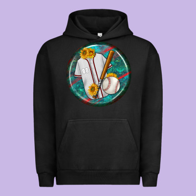 Baseball With Sunflower Round Earrings Urban Hoodie Designed By Bundleandbundleshop