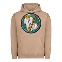Pigment Burro baseball with sunflower round earrings Urban Hoodie - BundleAndBundleShop