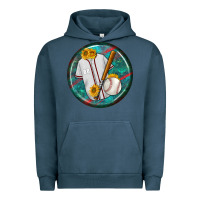 Pigment Midnight Navy baseball with sunflower round earrings Urban Hoodie - BundleAndBundleShop