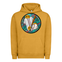 Pigment Peanut Butter baseball with sunflower round earrings Urban Hoodie - BundleAndBundleShop
