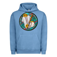 Pigment Pebble Blue baseball with sunflower round earrings Urban Hoodie - BundleAndBundleShop