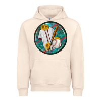 Sandshell baseball with sunflower round earrings Urban Hoodie - BundleAndBundleShop