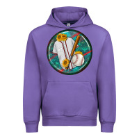 Tulip baseball with sunflower round earrings Urban Hoodie - BundleAndBundleShop
