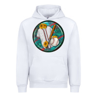White baseball with sunflower round earrings Urban Hoodie - BundleAndBundleShop