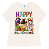 Bone Happy hallothankmas dog Ladies Tee - FaDigitalArtStudio
