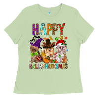 Matcha Happy hallothankmas dog Ladies Tee - FaDigitalArtStudio