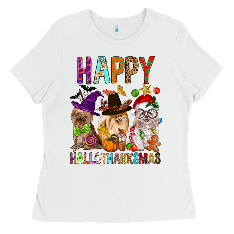 Happy Hallothankmas Dog Ladies Tee by FaDigitalArtStudio | Teevron