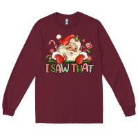 Burgundy i saw that Long Sleeve Tee - MaliasSmallBusiness