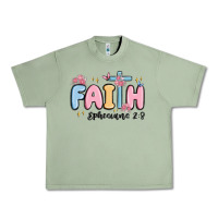 Oil Green faith ephesians 2 8 Urban Heavy Tee - MaliasSmallBusiness