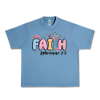 Pebble Blue faith ephesians 2 8 Urban Heavy Tee - MaliasSmallBusiness