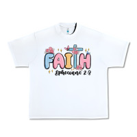 White faith ephesians 2 8 Urban Heavy Tee - MaliasSmallBusiness