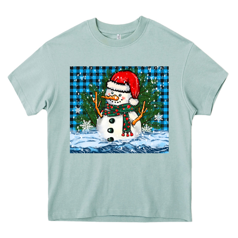 Snowy Christmas Snowman Heavy Core Tee by BarkalooDesign | Teevron