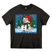 Asphalt snowy christmas snowman Heavy Core Tee - BarkalooDesign