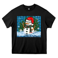 Black snowy christmas snowman Heavy Core Tee - BarkalooDesign