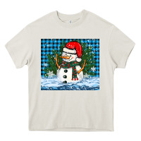Cream snowy christmas snowman Heavy Core Tee - BarkalooDesign