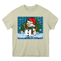 Mossy snowy christmas snowman Heavy Core Tee - BarkalooDesign