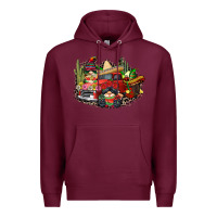 Burgundy cinco de mayo truck Premium Hoodie - CowGirlArtShop
