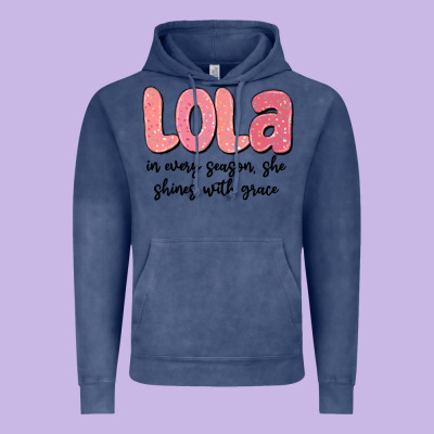 Lola In Every Season, She Shines With Grace Vintage Hoodie Designed By Maliassmallbusiness