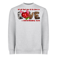 Heather Grey let all that you do be done in love i corinthians Heavyweight Sweatshirt - NancyCooperArtShop