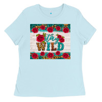 Baby Blue stay wild Ladies Tee - HRA Design Shop