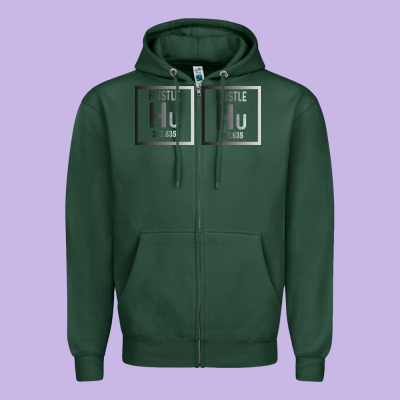 Hustle Harder Neon Zipper Hoodie Designed By Bettercallsaul