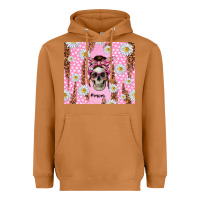 Meerkat skull mom pink glitter with daisy Heavyweight Hoodie - TumblerDesignByShophia