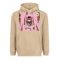 Mushroom skull mom pink glitter with daisy Heavyweight Hoodie - TumblerDesignByShophia