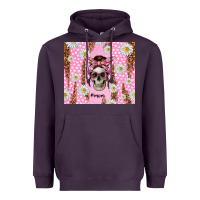 Plum skull mom pink glitter with daisy Heavyweight Hoodie - TumblerDesignByShophia