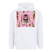White skull mom pink glitter with daisy Heavyweight Hoodie - TumblerDesignByShophia