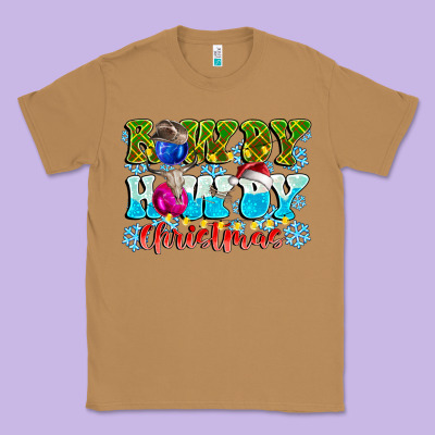 Rowdy Howdy Christmas Classic Tee Designed By Cowhidedigitalart