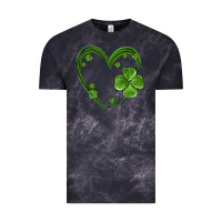 Cloud Black st patricks day shamrock heart Vintage Tee - MaliasSmallBusiness