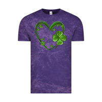 Cloud Purple st patricks day shamrock heart Vintage Tee - MaliasSmallBusiness