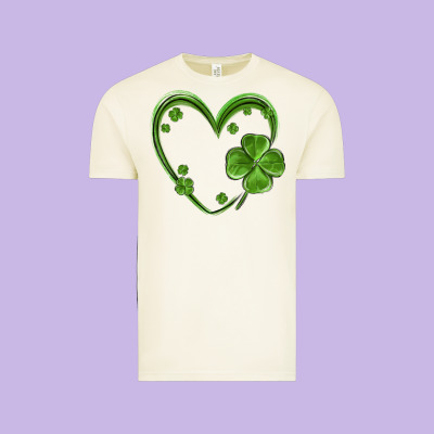 St Patricks Day Shamrock Heart Vintage Tee Designed By Maliassmallbusiness
