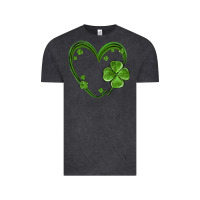 Vintage Black st patricks day shamrock heart Vintage Tee - MaliasSmallBusiness