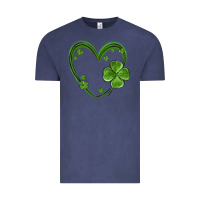 Vintage Denim st patricks day shamrock heart Vintage Tee - MaliasSmallBusiness