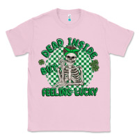 Bubblegum Pink dead inside but feeling lucky Classic Tee - MaliasSmallBusiness