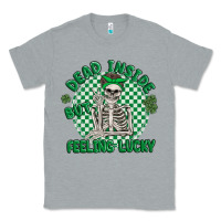 Heather Grey dead inside but feeling lucky Classic Tee - MaliasSmallBusiness