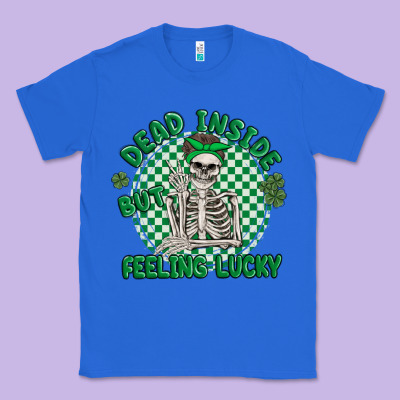 Dead Inside But Feeling Lucky Classic Tee Designed By Maliassmallbusiness