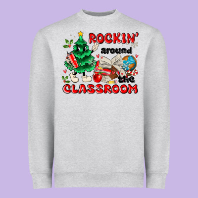 Rockin Around The Classroom Heavyweight Sweatshirt Designed By Maliassmallbusiness