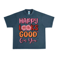 Midnight Navy happy looks good on you Urban Heavy Tee - MaliasSmallBusiness