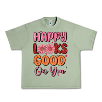 Oil Green happy looks good on you Urban Heavy Tee - MaliasSmallBusiness