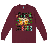 Burgundy its the most wonderful time for a year Long Sleeve Tee - MaliasSmallBusiness