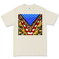 Bone american sunflower and camouflage Premium Tee - AdoDesignShop