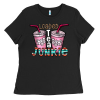 Black loaded tea junkie Ladies Tee - CowhideDigitalArt