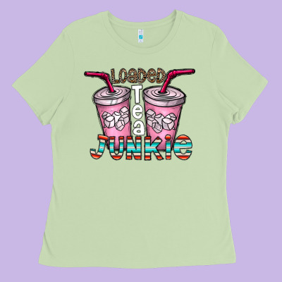 Loaded Tea Junkie Ladies Tee Designed By Cowhidedigitalart